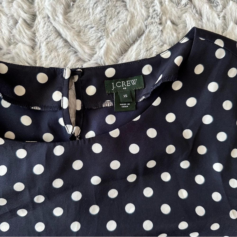 J. Crew Polka Dot Short Sleeve Blouse - Picture 4 of 10